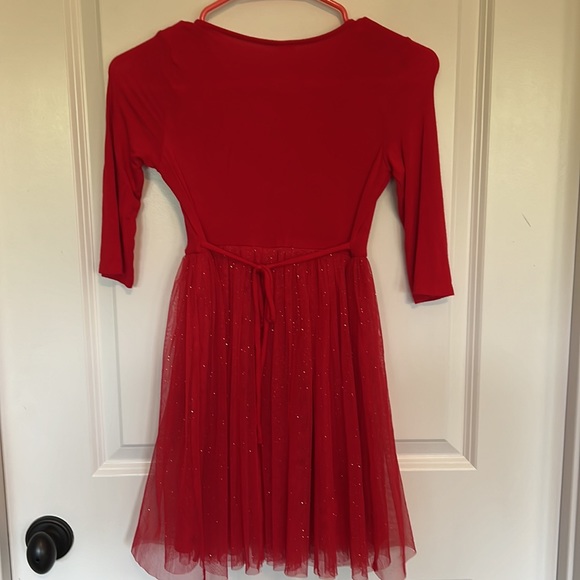 Girls Reindeer Dress. With Tie - Picture 5 of 6